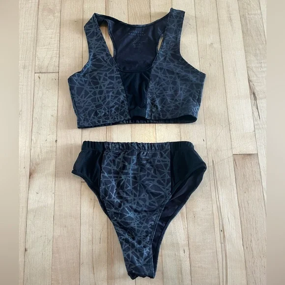 Freedom Rave Wear Geometric Reflective 2 Piece Set Medium - Picture 3 of 10